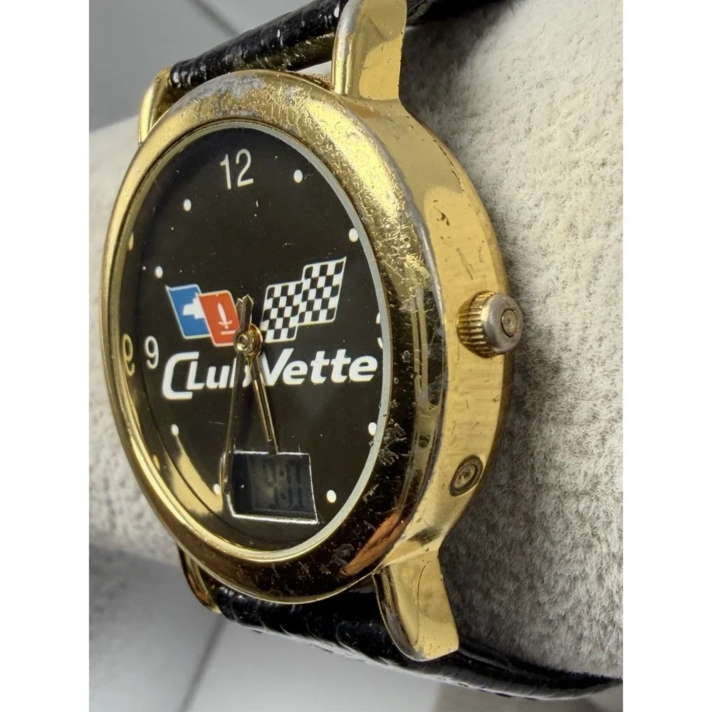Club Vette Chevy Corvette Image Mens Digital Watch‎ New Battery 34MM 7.75